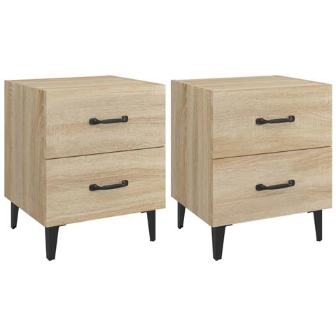 Comodini 2 Pz In Rovere Sonoma 40x35x47,5 Cm - Foto 1