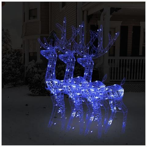 Decorazioni Natalizie Renne In Acrilico 3 Pz 120 Cm Blu - Foto 9