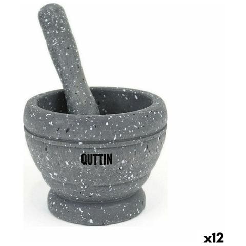 Mortaio Quttin Nero Plastica 11 X 9 Cm (12 Unità) - Foto 1