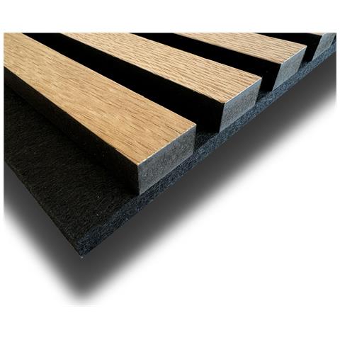 Pannello Lamelli Da 1,36mq 22x526x2600mm Acustico In Vero Legno Di Noce, Rovere E R.thermo - Rovere - Foto 1