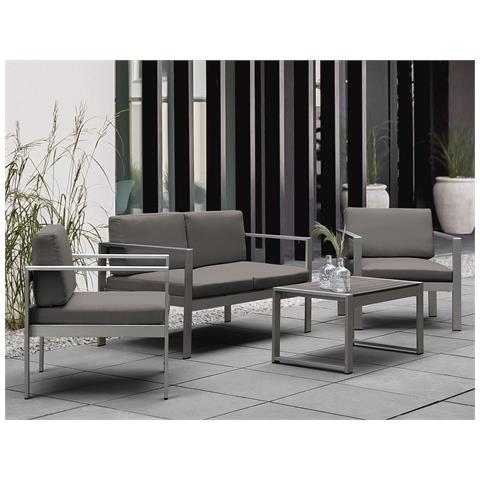 Tavolino Da Giardino Alluminio Anodizzato Grigio Scuro 90 X 50 Cm Salerno - Foto 1