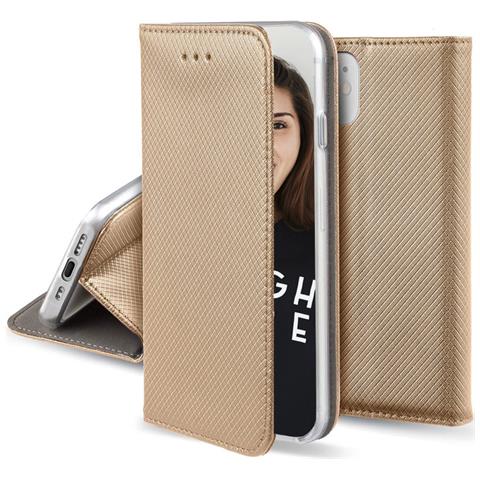 Custodia Folio Per Samsung Galaxy A22 5g Magnetica Funzione Supporto, Oro - Foto 1