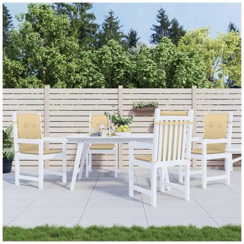 Cuscini Sedia Schiena Bassa 4 Pz Beige Mélange 100x50x4 Tessuto - Foto 3