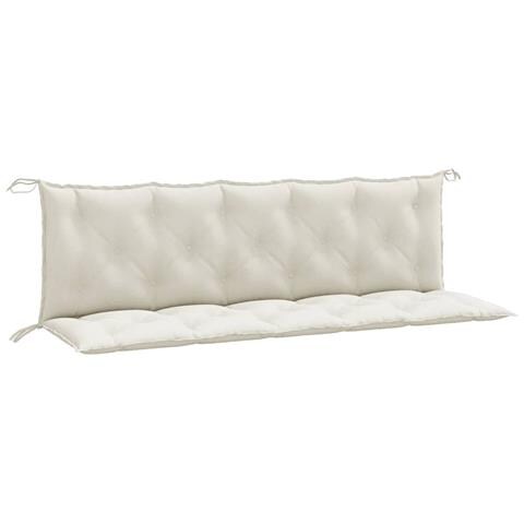 Cuscini Panca Giardino 2pz Crema Mélange 180x50x7 Cm Tessuto - Foto 2