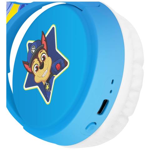 Cuffie Bluetooth Per Bambini Modello Chase Paw Patrol Autonomia 20 Ore, Blu - Foto 5