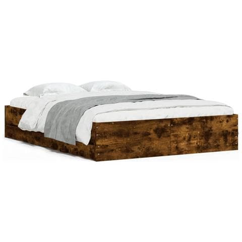 Giroletto Con Cassetti Rovere Fumo 150x200 Cm Legno Multistrato - Foto 2
