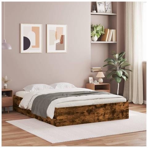 Giroletto Con Cassetti Rovere Fumo 150x200 Cm Legno Multistrato - Foto 1