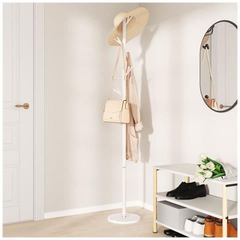 Appendiabiti Bianco 175 Cm In Ferro Verniciato A Polvere - Foto 3