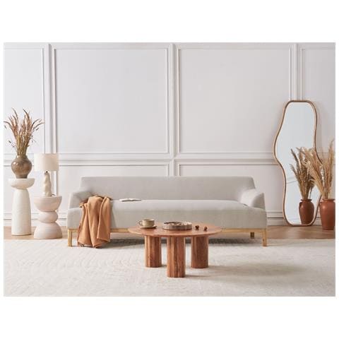 Divano 3 Posti Sosjo Tessuto Beige Chiaro - Foto 1