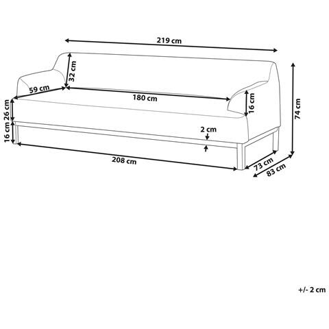 Divano 3 Posti Sosjo Tessuto Beige Chiaro - Foto 8