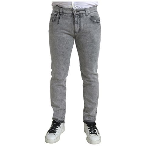 Jeans Skinny Da Uomo In Denim Di Cotone Grigio - It52 - L - Foto 1