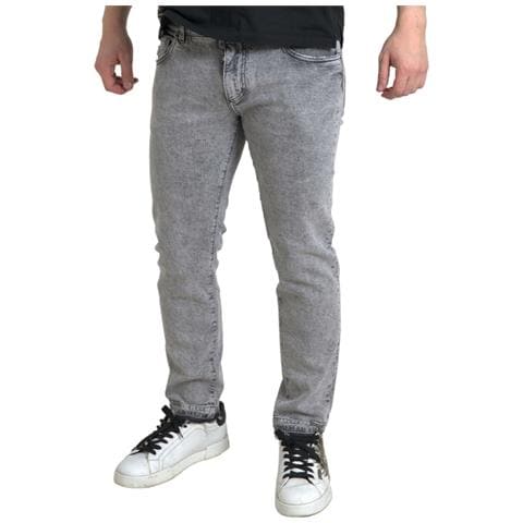 Jeans Skinny Da Uomo In Denim Di Cotone Grigio - It52 - L - Foto 3
