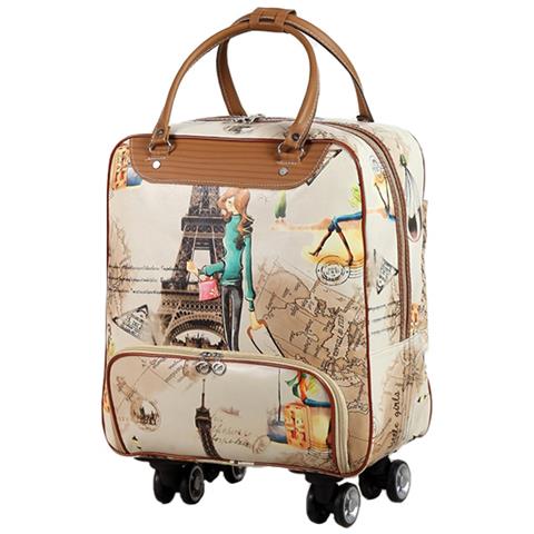 Borsa Da Viaggio Con Trolley Compatibile Con It, Borsa Da Viaggio Leggera Con Ruote Multidirezionali E Design Impermeabile  L Grande Torre Di Ferro - Foto 1