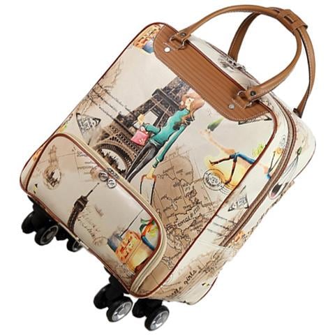 Borsa Da Viaggio Con Trolley Compatibile Con It, Borsa Da Viaggio Leggera Con Ruote Multidirezionali E Design Impermeabile  L Grande Torre Di Ferro - Foto 2