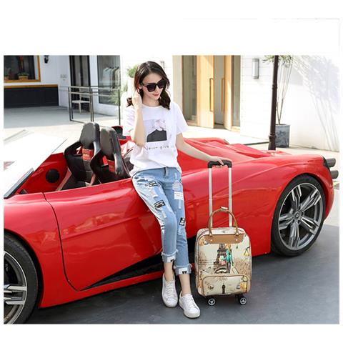 Borsa Da Viaggio Con Trolley Compatibile Con It, Borsa Da Viaggio Leggera Con Ruote Multidirezionali E Design Impermeabile  L Grande Torre Di Ferro - Foto 5