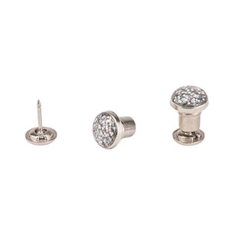 Bottoni A Pressione Senza Cuciture, Bottoni Rotondi Con Strass Piatti Sul Retro (10 Pezzi) Transparent - Foto 1
