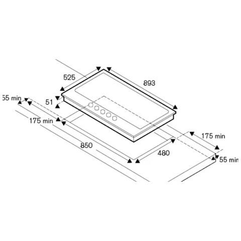 Piano P905CPROGNE a Gas 5 Zone Cottura da 90 cm Colore Nero - Foto 4