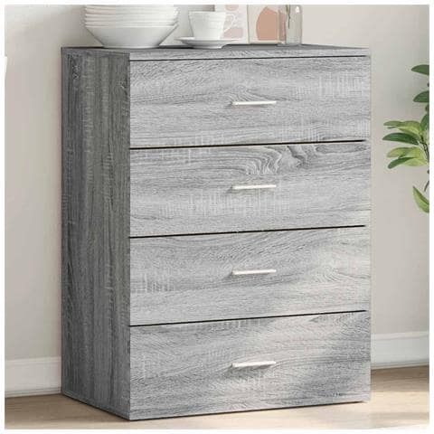 Credenza Grigio Sonoma 60x39x80 Cm In Legno Multistrato - Foto 1