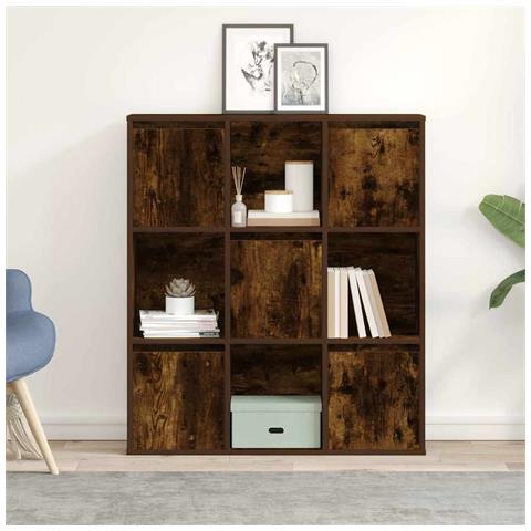 Libreria Rovere Fumo 89x24x101,5 Cm In Legno Multistrato - Foto 3