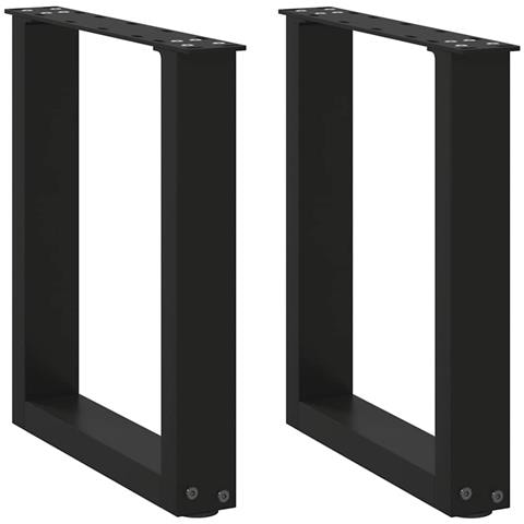 Gambe Tavolino Caffè A U 2 Pz Nero 38x(42-43)cm Acciaio - Foto 1