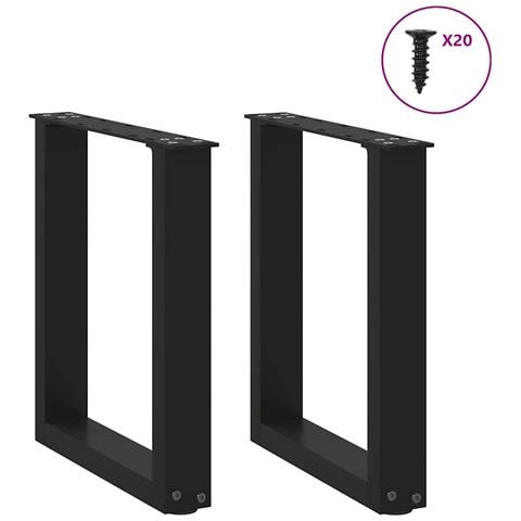 Gambe Tavolino Caffè A U 2 Pz Nero 38x(42-43)cm Acciaio - Foto 3