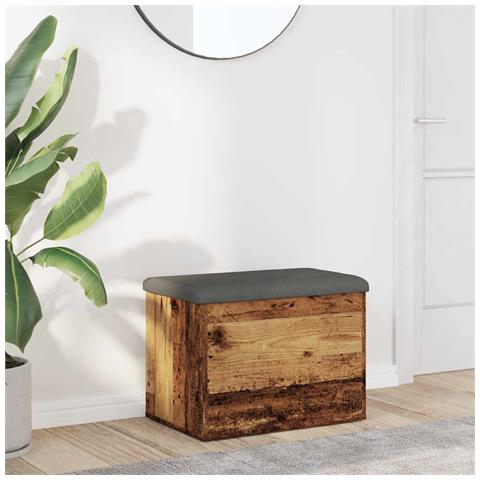 Panca Portaoggetti Legno Antico 62x42x45 Cm Legno Multistrato - Foto 1