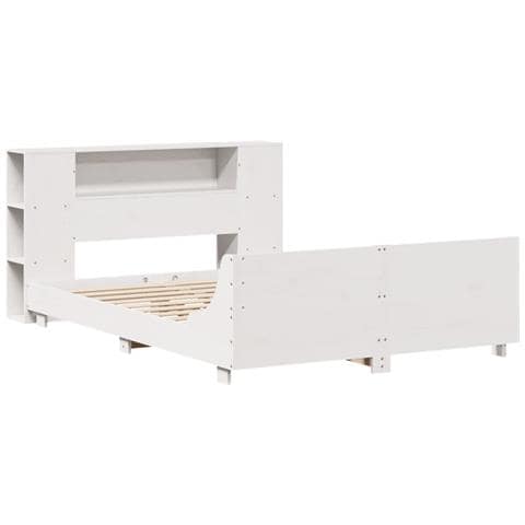 Letto Senza Materasso Bianco 120x190 Cm Legno Massello Di Pino - Foto 3