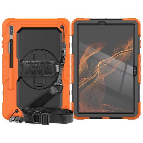 Custodia Per Samsung Galaxy Tab S8 11"" Con Cinturino Arancione - Protezione E Stile - Foto 1