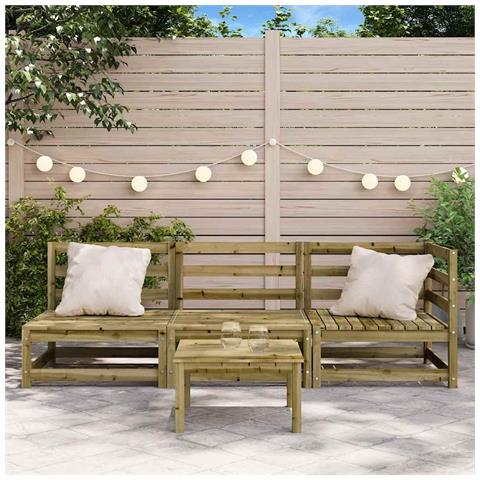 Divano Da Giardino A 3 Sedute In Legno Impregnato Di Pino - Foto 2