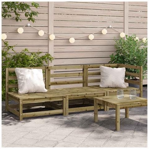 Divano Da Giardino A 3 Sedute In Legno Impregnato Di Pino - Foto 8