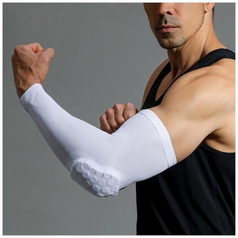 2 Pezzi Supporto Per Gomito Sportivo White Xl - Foto 2