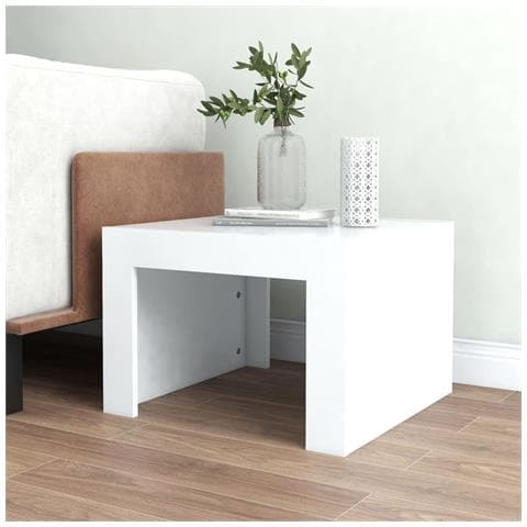 Tavolino Da Salotto Bianco 50x50x35 Cm In Truciolato - Foto 2