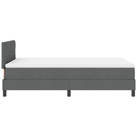 Letto con rete a molle con materasso grigio scuro 120x190 cm in tessuto - Foto 9