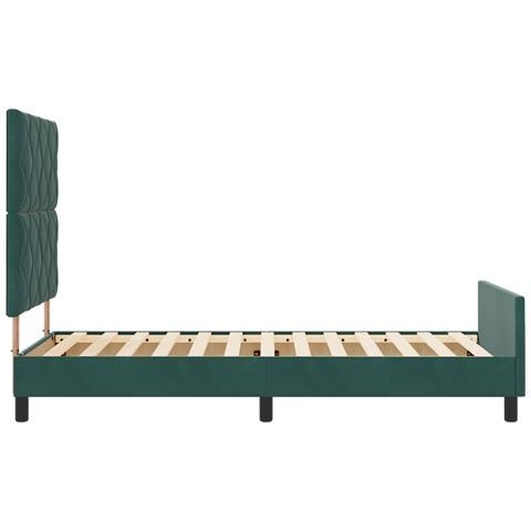 Struttura Letto Verde Scuro 90x190 cm Velluto - Foto 9