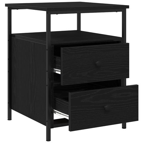 Comodini 2 pcs Nero Rovere 44x45x60 cm Legno ingegnerizzato - Foto 1