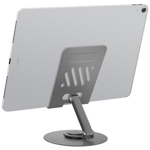 Supporto Da Scrivania Per Computer, Tablet E Smartphone Regolabile Con Base Antiscivolo, Grigio - Foto 1