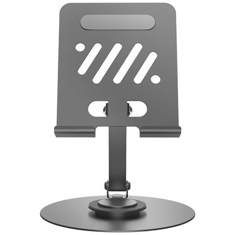 Supporto Da Scrivania Per Computer, Tablet E Smartphone Regolabile Con Base Antiscivolo, Grigio - Foto 2