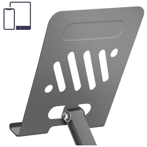 Supporto Da Scrivania Per Computer, Tablet E Smartphone Regolabile Con Base Antiscivolo, Grigio - Foto 9