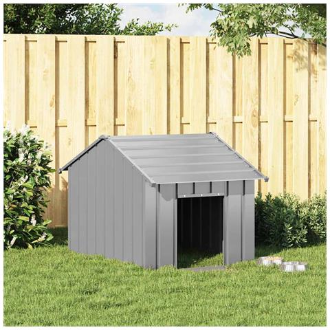 Casetta per Cani con Tetto 83x130x85 cm Acciaio Zincato - Foto 2