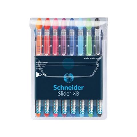 Slider Basic Nero, Blu, Azzurro, Verde chiaro, Arancione, Rosa, Rosso, Viola Penna a sfera Extra grassetto 8 pz - Foto 1