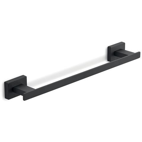 Portasalviette Cm 30 Da Muro In Acciaio Inox E Cromall 4421-30 Serie Atena Nero Opaco - Foto 1