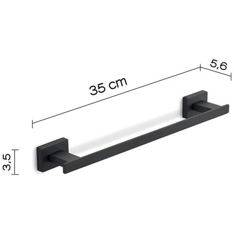Portasalviette Cm 30 Da Muro In Acciaio Inox E Cromall 4421-30 Serie Atena Nero Opaco - Foto 2