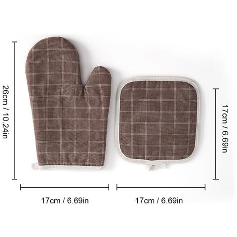 Set Di Guanti E Presine Per Forno A Microonde Da Cucina - Protezione Termica Brown - Foto 1