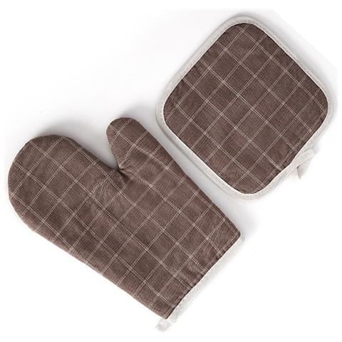 Set Di Guanti E Presine Per Forno A Microonde Da Cucina - Protezione Termica Brown - Foto 4