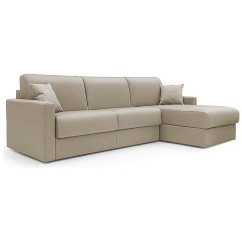Chris Divano Letto Angolare Con Penisola In Simil Cotone T13 Beige - Foto 1
