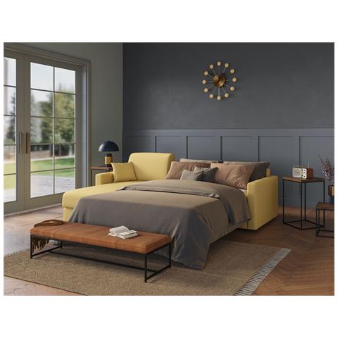 Chris Divano Letto Angolare Con Penisola In Simil Cotone T13 Beige - Foto 7