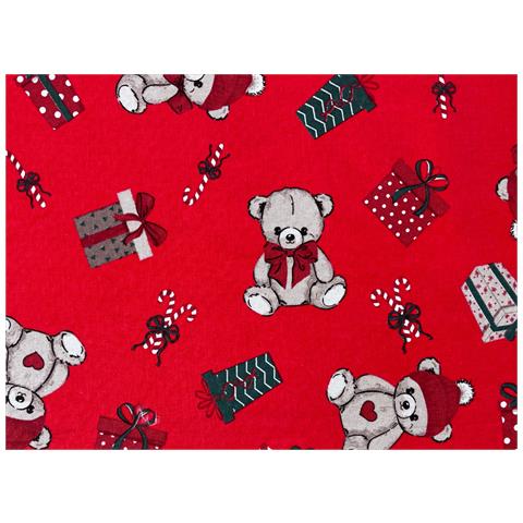 Tovaglia Natalizia Cucina Soggiorno In 100% Cotone Disegno Bears Rp 140x180 Bears - Foto 2