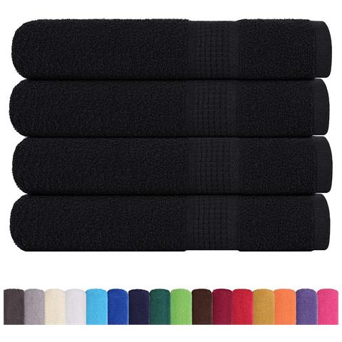 Asciugamani 4 pz Neri 100x200 cm 360 g/m² 100% Cotone - Foto 2