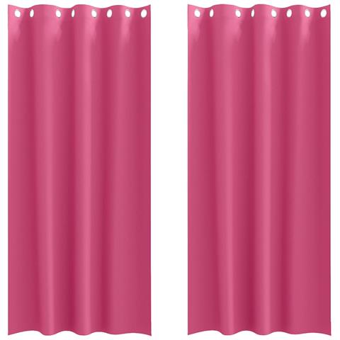 Tende con tende 2 pcs Rosa Vivo 225x140cm Poliestere - Foto 1