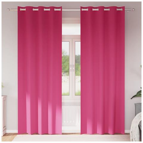 Tende con tende 2 pcs Rosa Vivo 225x140cm Poliestere - Foto 2